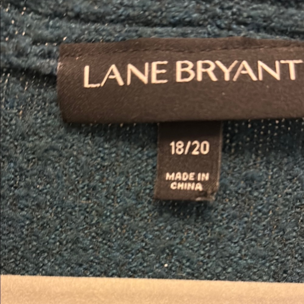 Lane Bryant Green Cardigan Sweater Open Front Knit - Picture 2 of 7